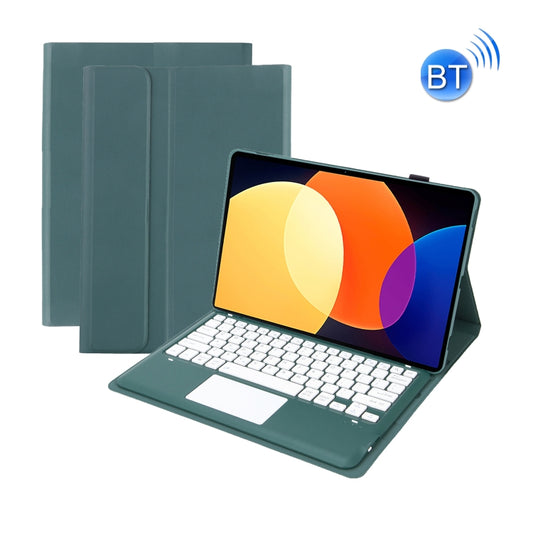 A0N4-A Detachable Sheep Pattern TPU Bluetooth Keyboard Tablet Leather Case with Touchpad For Xiaomi Pad 5 Pro 12.4(Dark Green) by buy2fix