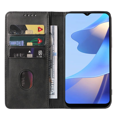 For OPPO A54s Magnetic Closure Leather Phone Case(Black) by buy2fix
