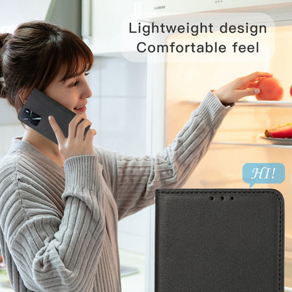 For OPPO A54s Magnetic Closure Leather Phone Case(Black) by buy2fix