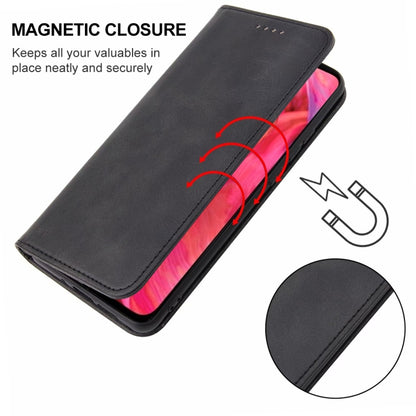 For OPPO A74 5G Magnetic Closure Leather Phone Case(Black) by buy2fix