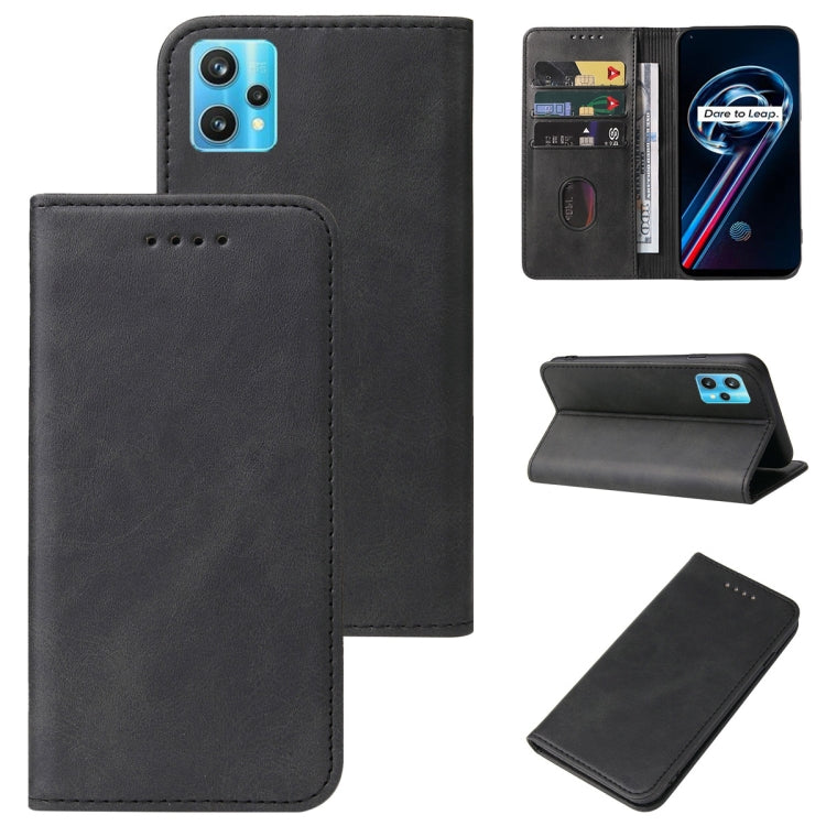 For Realme 9 Pro+ Magnetic Closure Leather Phone Case(Black) by buy2fix