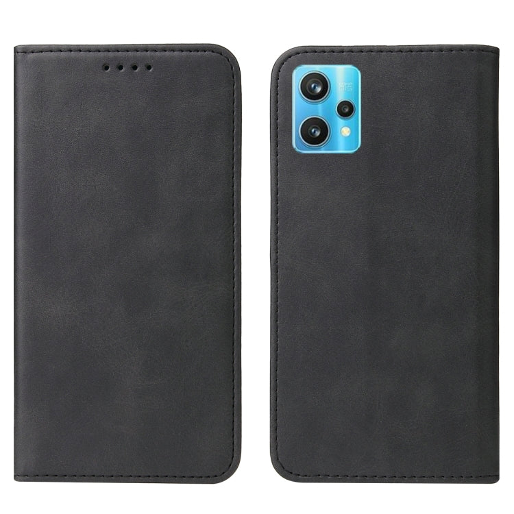 For Realme 9 Pro+ Magnetic Closure Leather Phone Case(Black) by buy2fix