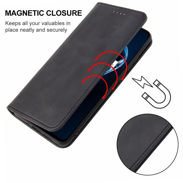 For Realme 9 Pro+ Magnetic Closure Leather Phone Case(Black) by buy2fix