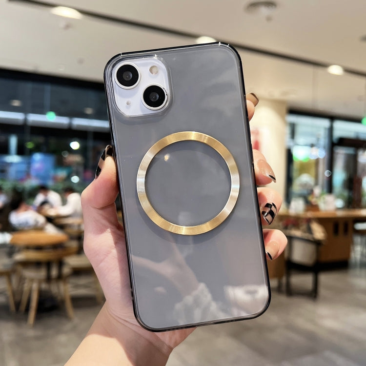 For iPhone 14 CD Texture MagSafe TPU Phone Case (Transparent Black) by buy2fix