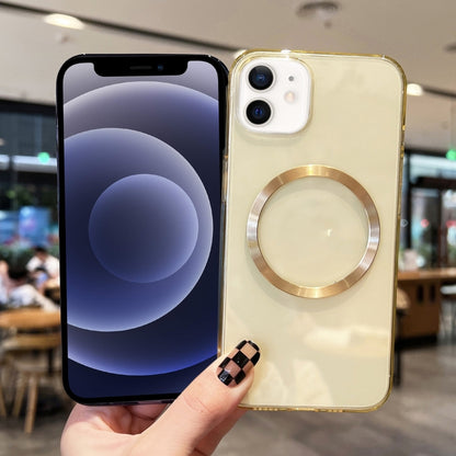 For iPhone 12 mini CD Texture MagSafe TPU Phone Case (Transparent) by buy2fix