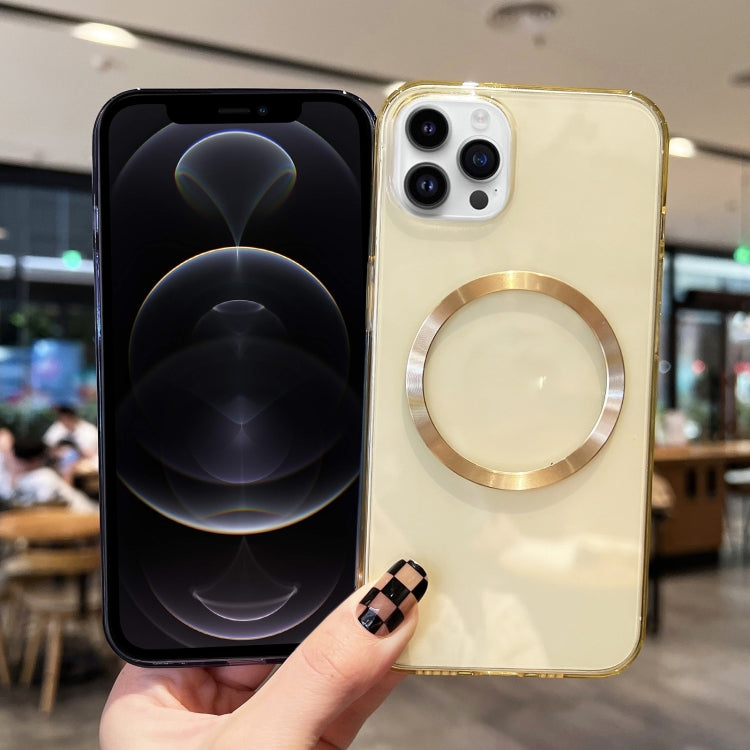 For iPhone 12 Pro CD Texture MagSafe TPU Phone Case(Transparent) by buy2fix