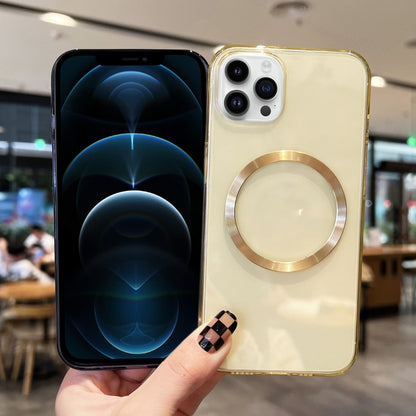 For iPhone 12 Pro Max CD Texture MagSafe TPU Phone Case(Transparent) by buy2fix