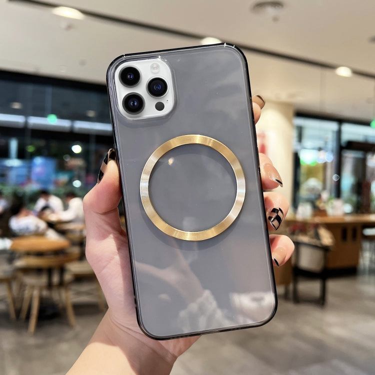 For iPhone 11 Pro Max CD Texture MagSafe TPU Phone Case (Transparent Black) by buy2fix