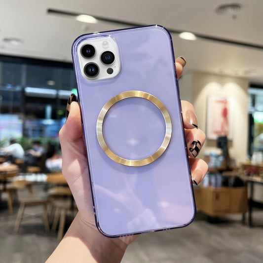 For iPhone 11 Pro Max CD Texture MagSafe TPU Phone Case (Transparent Purple) by buy2fix