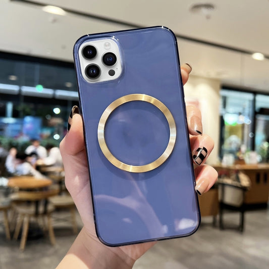 For iPhone 11 Pro Max CD Texture MagSafe TPU Phone Case (Transparent Dark Blue) by buy2fix