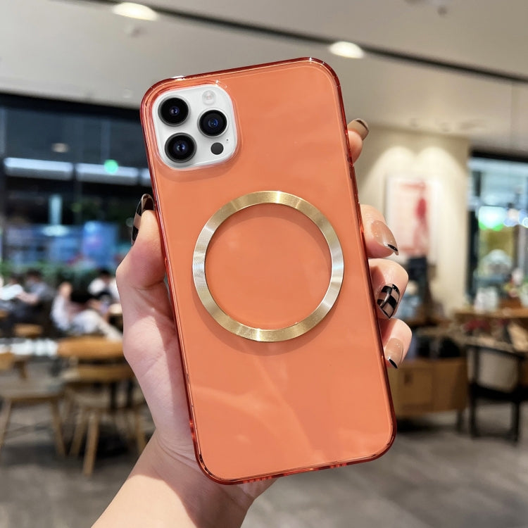 For iPhone 11 Pro Max CD Texture MagSafe TPU Phone Case (Transparent Red) by buy2fix