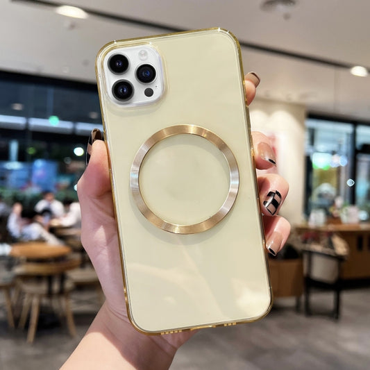 For iPhone 11 Pro Max CD Texture MagSafe TPU Phone Case (Transparent Yellow) by buy2fix