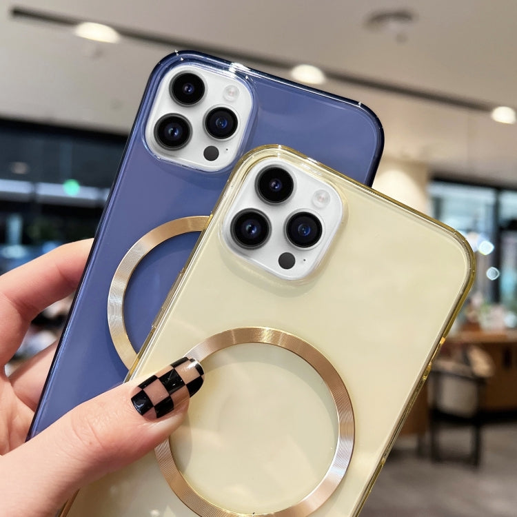 For iPhone 11 Pro Max CD Texture MagSafe TPU Phone Case (Transparent Dark Blue) by buy2fix