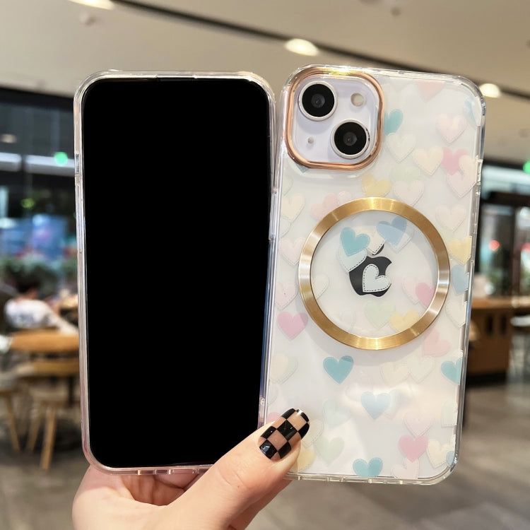 For iPhone 14 Love Heart MagSafe Phone Case (Pink Red) by buy2fix