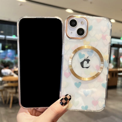 For iPhone 14 Love Heart MagSafe Phone Case (Pink Red) by buy2fix