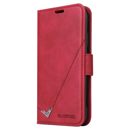 For iPhone 13 GQUTROBE Right Angle Leather Phone Case(Red) - iPhone 13 Cases by GQUTROBE | Online Shopping UK | buy2fix