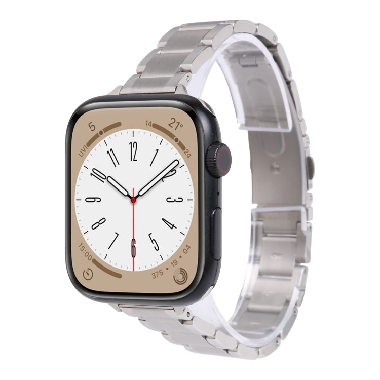 Three Beads Metal Watch Band For Apple Watch Ultra 49mm&Watch Ultra 2 49mm / Series 9&8&7 45mm / SE 3&SE 2&6&SE&5&4 44mm / 3&2&1 42mm(Silver) by buy2fix