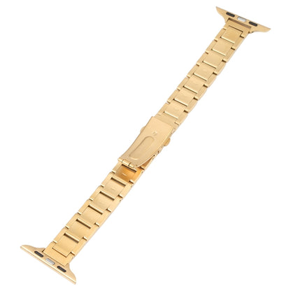 Three Beads Metal Watch Band For Apple Watch Ultra 49mm&Watch Ultra 2 49mm / Series 9&8&7 45mm / SE 3&SE 2&6&SE&5&4 44mm / 3&2&1 42mm(Gold) by buy2fix