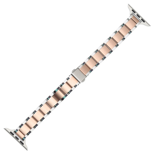 Three Beads Metal Watch Band For Apple Watch Ultra 49mm&Watch Ultra 2 49mm / Series 9&8&7 45mm / SE 3&SE 2&6&SE&5&4 44mm / 3&2&1 42mm(Silver and Rose Gold) by buy2fix