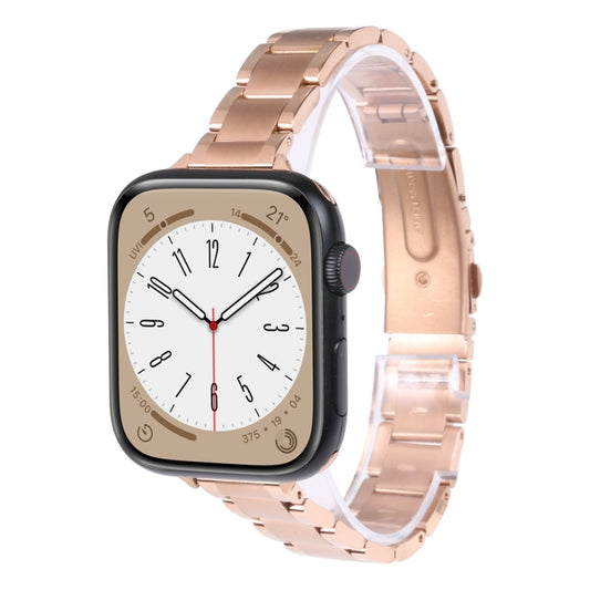 Three Beads Metal Watch Band For Apple Watch Ultra 49mm&Watch Ultra 2 49mm / Series 9&8&7 45mm / SE 3&SE 2&6&SE&5&4 44mm / 3&2&1 42mm(Rose Gold) by buy2fix