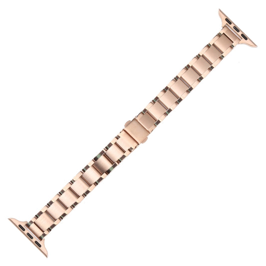 Three Beads Metal Watch Band For Apple Watch Ultra 49mm&Watch Ultra 2 49mm / Series 9&8&7 45mm / SE 3&SE 2&6&SE&5&4 44mm / 3&2&1 42mm(Rose Gold) by buy2fix