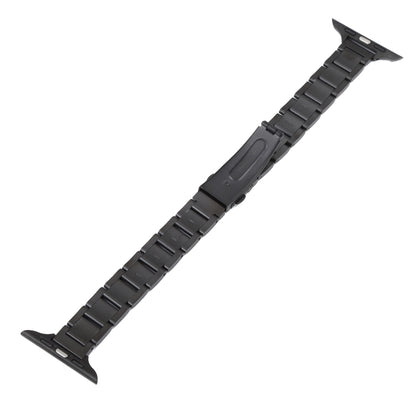 Three Beads Metal Watch Band For Apple Watch Ultra 49mm&Watch Ultra 2 49mm / Series 9&8&7 45mm / SE 3&SE 2&6&SE&5&4 44mm / 3&2&1 42mm(Black) by buy2fix