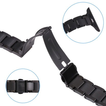 Three Beads Metal Watch Band For Apple Watch Ultra 49mm&Watch Ultra 2 49mm / Series 9&8&7 45mm / SE 3&SE 2&6&SE&5&4 44mm / 3&2&1 42mm(Black) by buy2fix