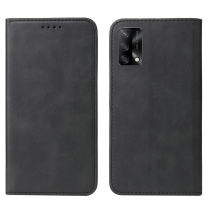 For OPPO A74 4G Magnetic Closure Leather Phone Case(Black) by buy2fix