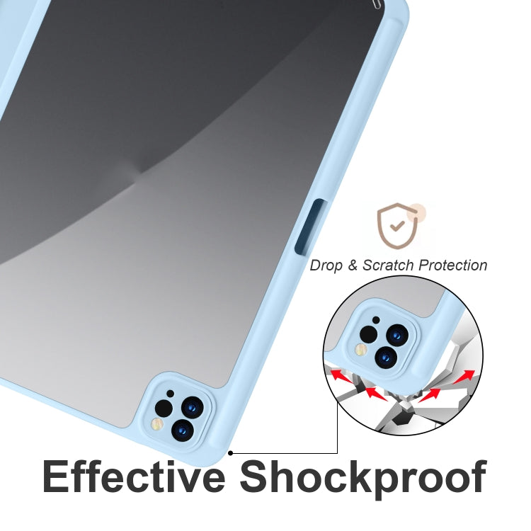 Acrylic 3-folding Smart Leather Tablet Case For iPad  Air 2022/2020/Pro 11 2021/2020/2018(Sky Blue) - iPad Air (2022) / (2020) 10.9 Cases by buy2fix | Online Shopping UK | buy2fix