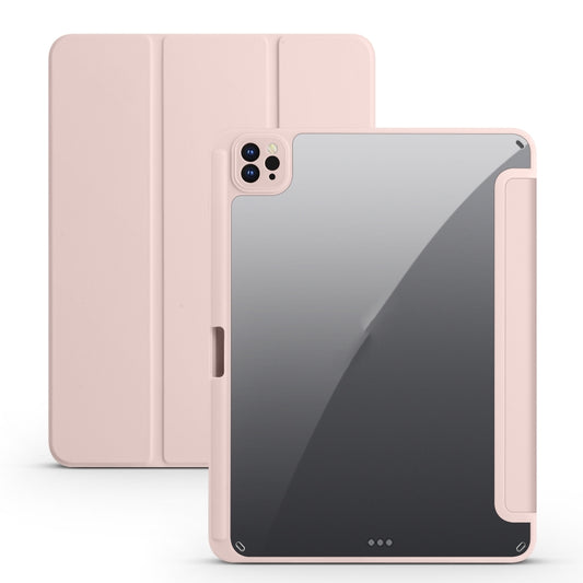 Acrylic 3-folding Smart Leather Tablet Case For iPad  Air 2022/2020/Pro 11 2021/2020/2018(Pink) - iPad Air (2022) / (2020) 10.9 Cases by buy2fix | Online Shopping UK | buy2fix