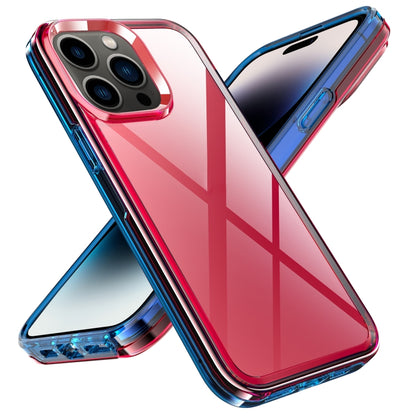 For iPhone 14 Pro Max Transparent Armor Phone Case (Red) - iPhone 14 Pro Max Cases by buy2fix | Online Shopping UK | buy2fix