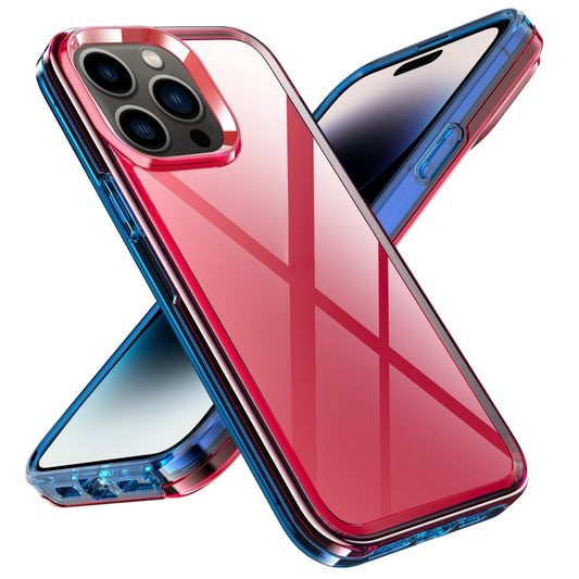 For iPhone 14 Pro Max Transparent Armor Phone Case (Red) - iPhone 14 Pro Max Cases by buy2fix | Online Shopping UK | buy2fix