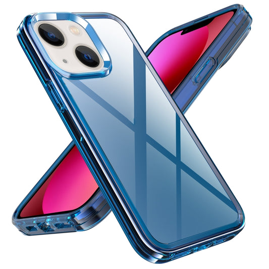 For iPhone 14 Plus Transparent Armor Phone Case (Blue) - iPhone 14 Plus Cases by buy2fix | Online Shopping UK | buy2fix