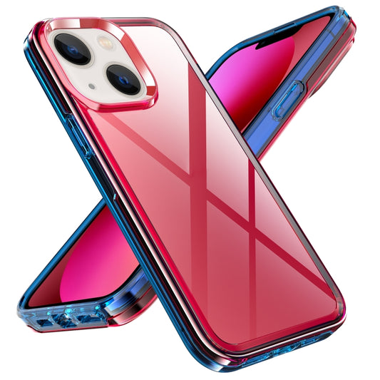 For iPhone 14 Plus Transparent Armor Phone Case (Red) - iPhone 14 Plus Cases by buy2fix | Online Shopping UK | buy2fix