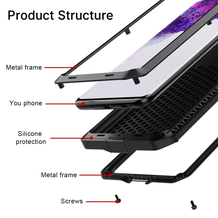 For Galaxy S20+ Shockproof Life Waterproof Silicone + Zinc Alloy Protective Case(Black) - Galaxy Phone Cases by buy2fix | Online Shopping UK | buy2fix