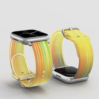 Frosted Translucent Silicone Watch Band For Apple Watch Ultra 49mm&Watch Ultra 2 49mm / Series 9&8&7 45mm / SE 3&SE 2&6&SE&5&4 44mm / 3&2&1 42mm(Yellow Rainbow) by buy2fix