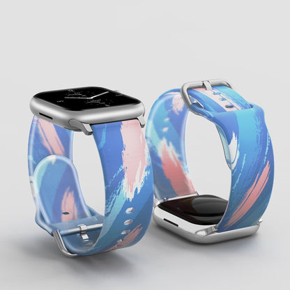 Frosted Translucent Silicone Watch Band For Apple Watch Ultra 49mm&Watch Ultra 2 49mm / Series 9&8&7 45mm / SE 3&SE 2&6&SE&5&4 44mm / 3&2&1 42mm(Blue Pink) by buy2fix