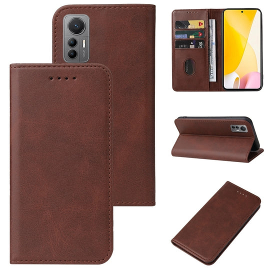 For Xiaomi 12 Lite Magnetic Closure Leather Phone Case(Brown)