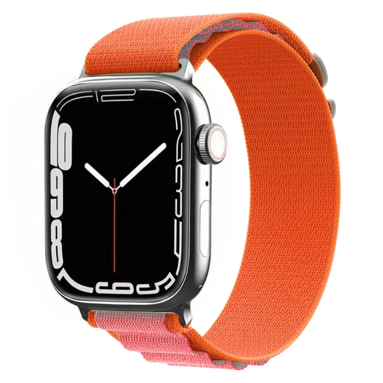 Nylon Watch Band For Apple Watch Series 8&7 45mm / SE 2&6&SE&5&4 44mm / 3&2&1 42mm (Orange+Pink) by buy2fix
