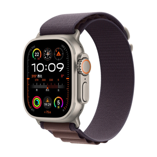 Nylon Loop Watch Band For Apple Watch 46mm / 49mm / 45mm / 44mm(Indigo Blue)