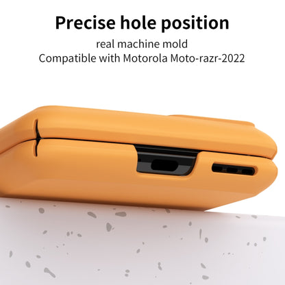For Motorola Moto Razr 2022 Skin Feel Macaron Three-piece Set Hinge Phone Case(Orange) by buy2fix