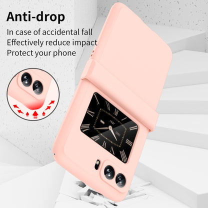 For Motorola Moto Razr 2022 Skin Feel Macaron Three-piece Set Hinge Phone Case(Pink) - Motorola Cases by buy2fix | Online Shopping UK | buy2fix