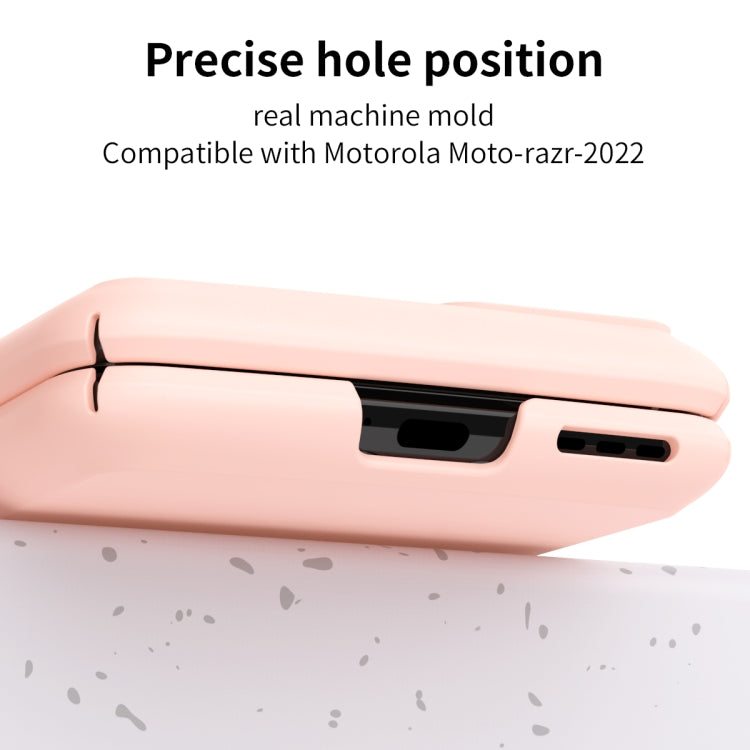 For Motorola Moto Razr 2022 Skin Feel Macaron Three-piece Set Hinge Phone Case(Pink) - Motorola Cases by buy2fix | Online Shopping UK | buy2fix