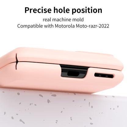 For Motorola Moto Razr 2022 Skin Feel Macaron Three-piece Set Hinge Phone Case(Pink) - Motorola Cases by buy2fix | Online Shopping UK | buy2fix