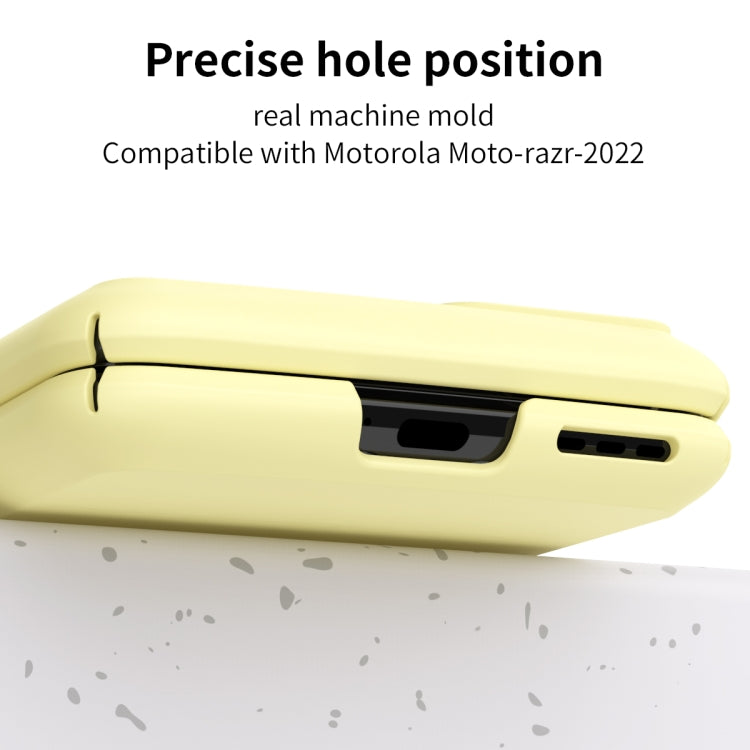 For Motorola Moto Razr 2022 Skin Feel Macaron Three-piece Set Hinge Phone Case(Yellow) - Motorola Cases by buy2fix | Online Shopping UK | buy2fix