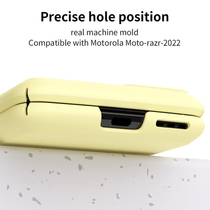 For Motorola Moto Razr 2022 Skin Feel Macaron Three-piece Set Hinge Phone Case(Yellow) - Motorola Cases by buy2fix | Online Shopping UK | buy2fix