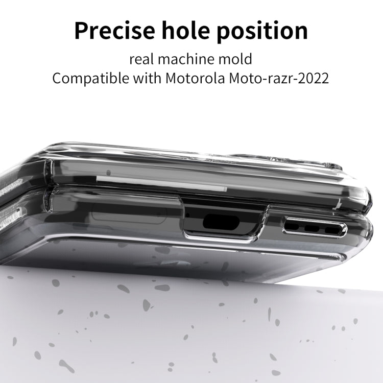 For Motorola Moto Razr 2022 Skin Feel Macaron Three-piece Set Hinge Phone Case(Transparent) - Motorola Cases by buy2fix | Online Shopping UK | buy2fix