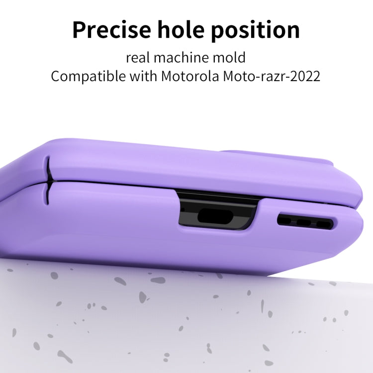 For Motorola Moto Razr 2022 Skin Feel Macaron Three-piece Set Hinge Phone Case(Purple) - Motorola Cases by buy2fix | Online Shopping UK | buy2fix
