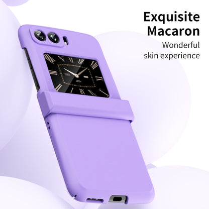 For Motorola Moto Razr 2022 Skin Feel Macaron Three-piece Set Hinge Phone Case(Purple) - Motorola Cases by buy2fix | Online Shopping UK | buy2fix