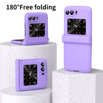 For Motorola Moto Razr 2022 Skin Feel Macaron Three-piece Set Hinge Phone Case(Purple) - Motorola Cases by buy2fix | Online Shopping UK | buy2fix